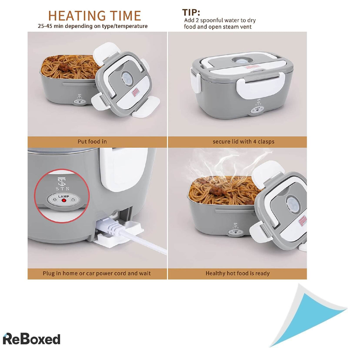 STN Caserola 1.5l 50W cu Incalzire 12V 24V 220V Geanta si Tacamuri