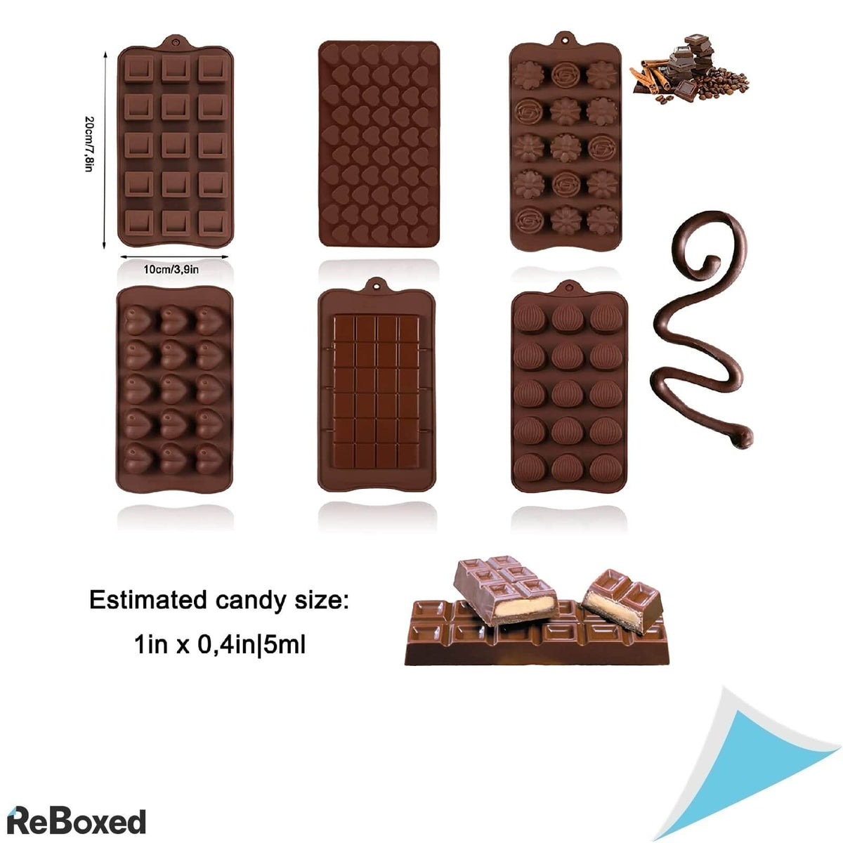 Set 6 forme diferite de silicon pentru ciocolata si prajituri