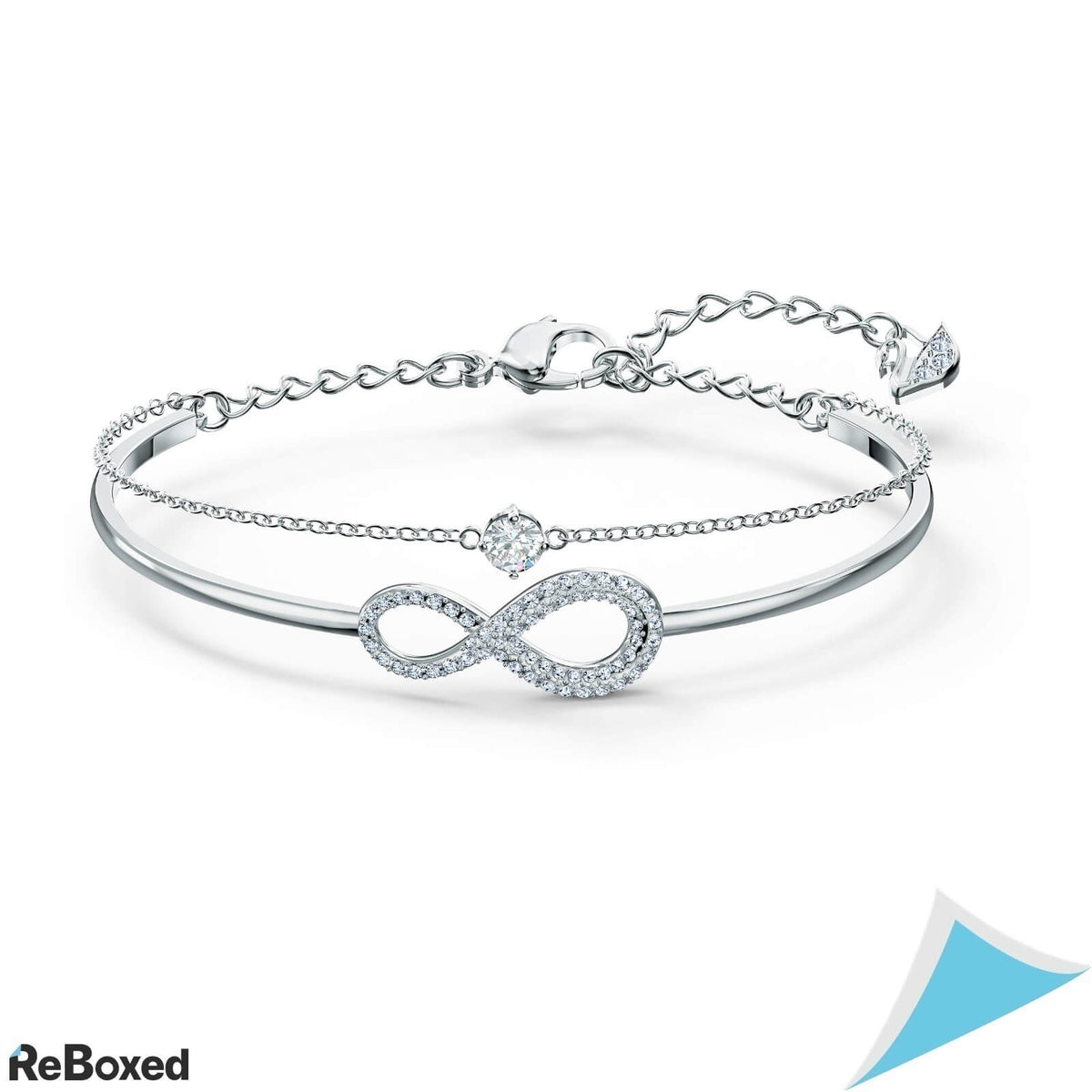 Swarovski Infinity Bratara Fixa Ovala Cristale Rodiu si Zirconiu