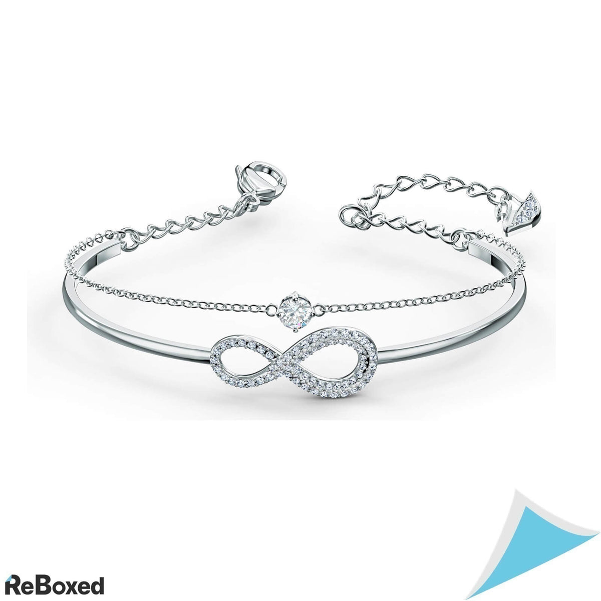 Swarovski Infinity Bratara Fixa Ovala Cristale Rodiu si Zirconiu