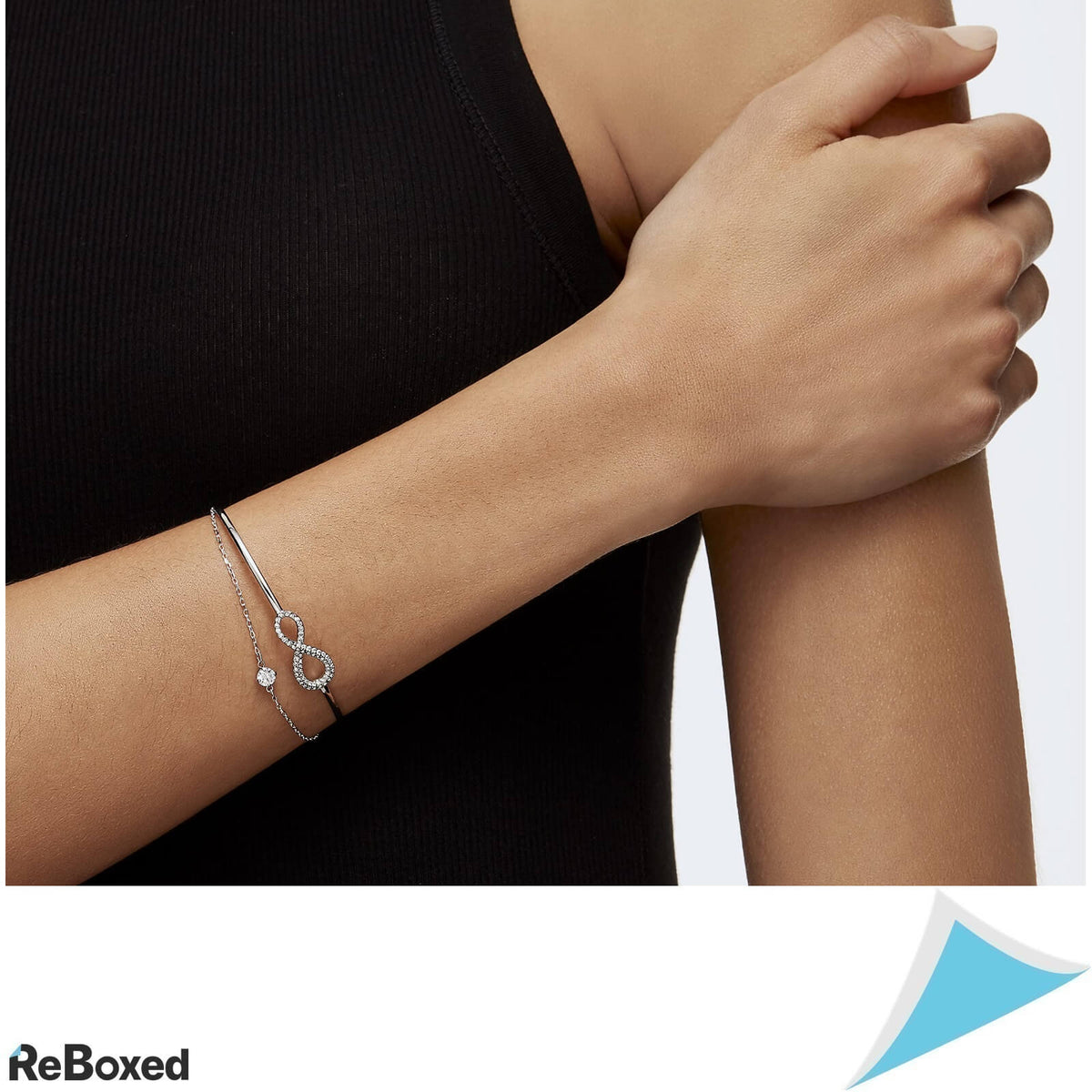 Swarovski Infinity Bratara Fixa Ovala Cristale Rodiu si Zirconiu