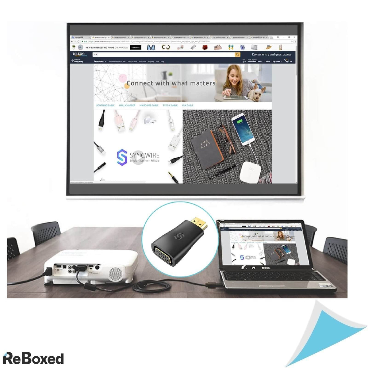 Syncwire Adaptor de la HDMI la VGA placat Aur Ultra-Mini 1080p