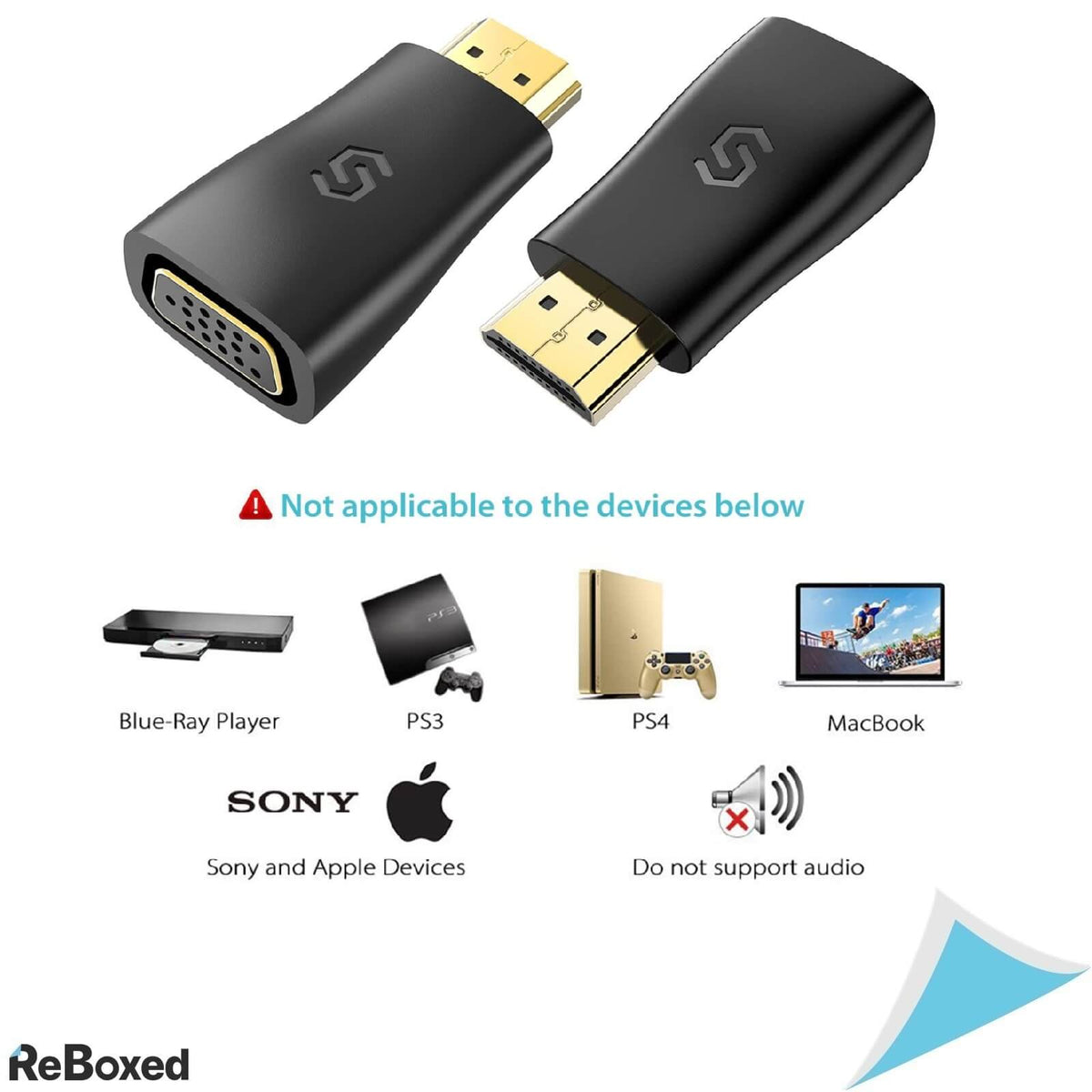 Syncwire Adaptor de la HDMI la VGA placat Aur Ultra-Mini 1080p