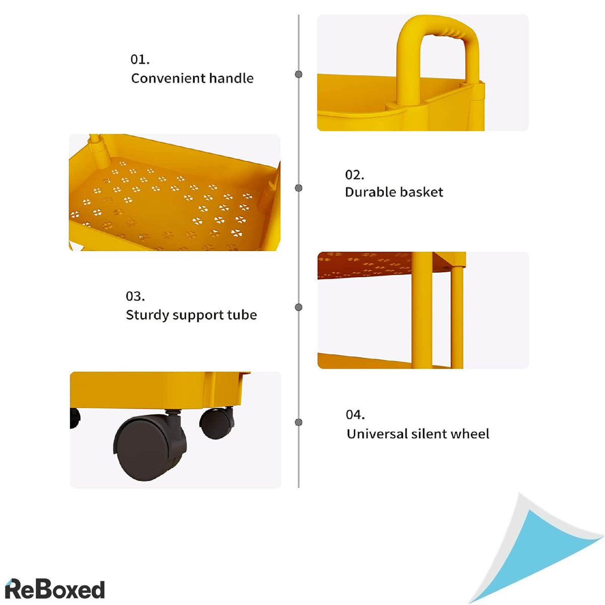Sywhitta Raft Carucior cu Roti 4 Niveluri 104x39x29 cm Cadru Fier