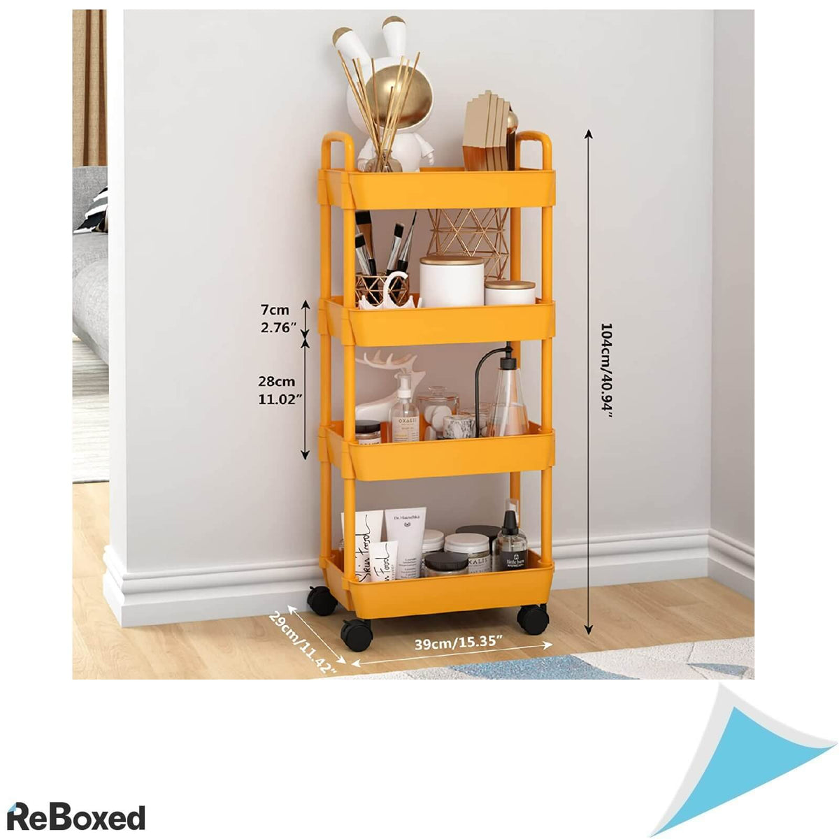 Sywhitta Raft Carucior cu Roti 4 Niveluri 104x39x29 cm Cadru Fier