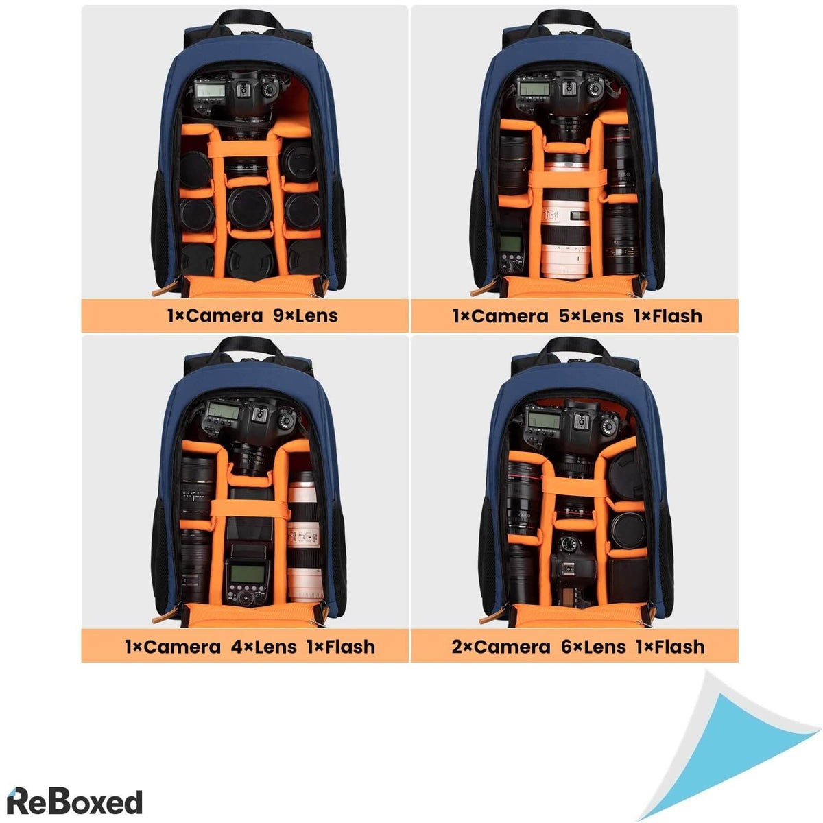 Tarion Rucsac pentru Camera Foto Rezistent la Apa 30x15x43cm Albastru