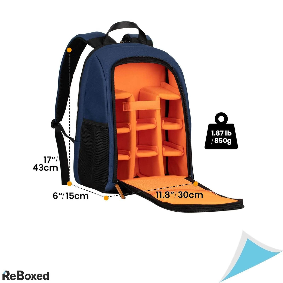 Tarion Rucsac pentru Camera Foto Rezistent la Apa 30x15x43cm Albastru