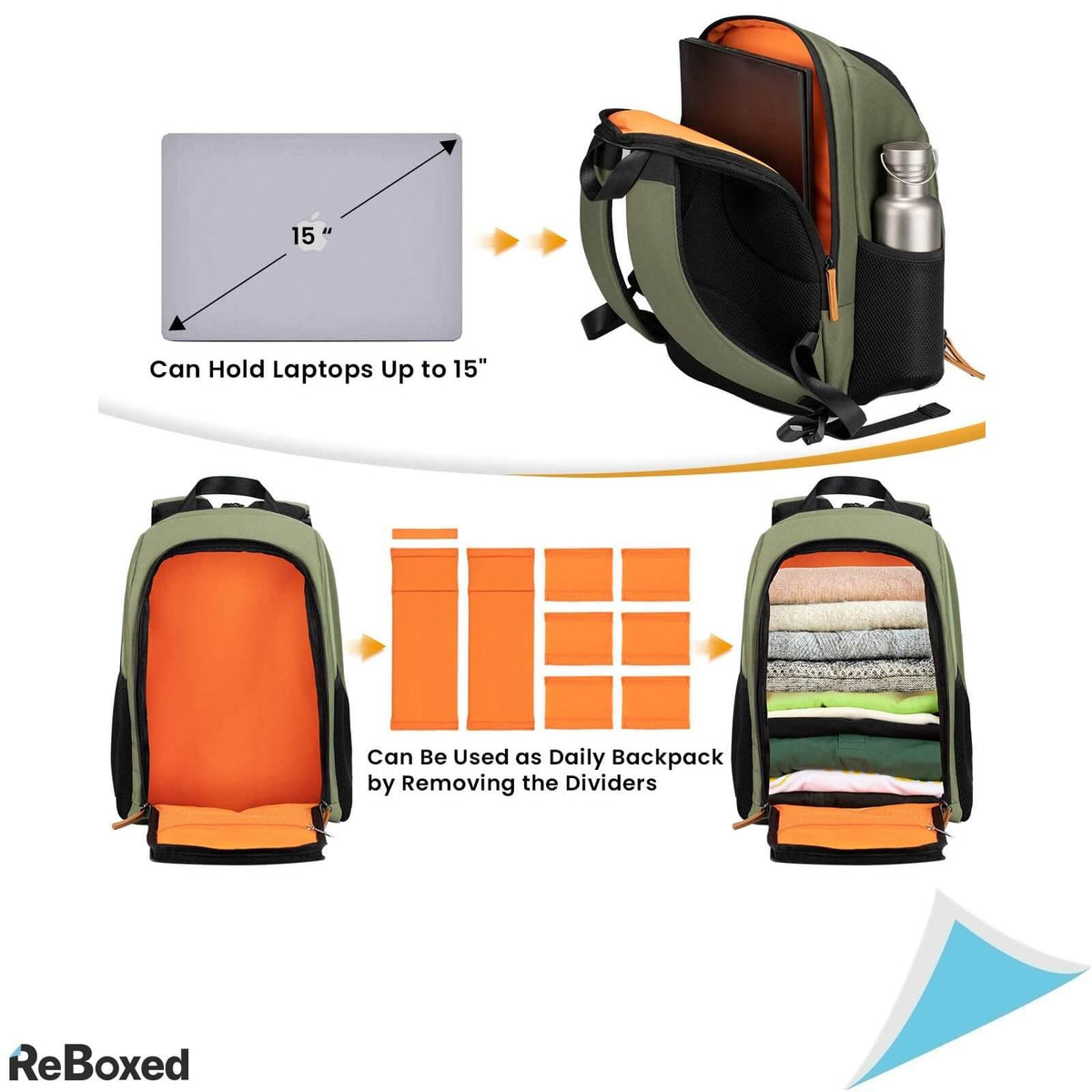 Tarion Rucsac pentru Camera Foto Rezistent la Apa 30x15x43cm Verde