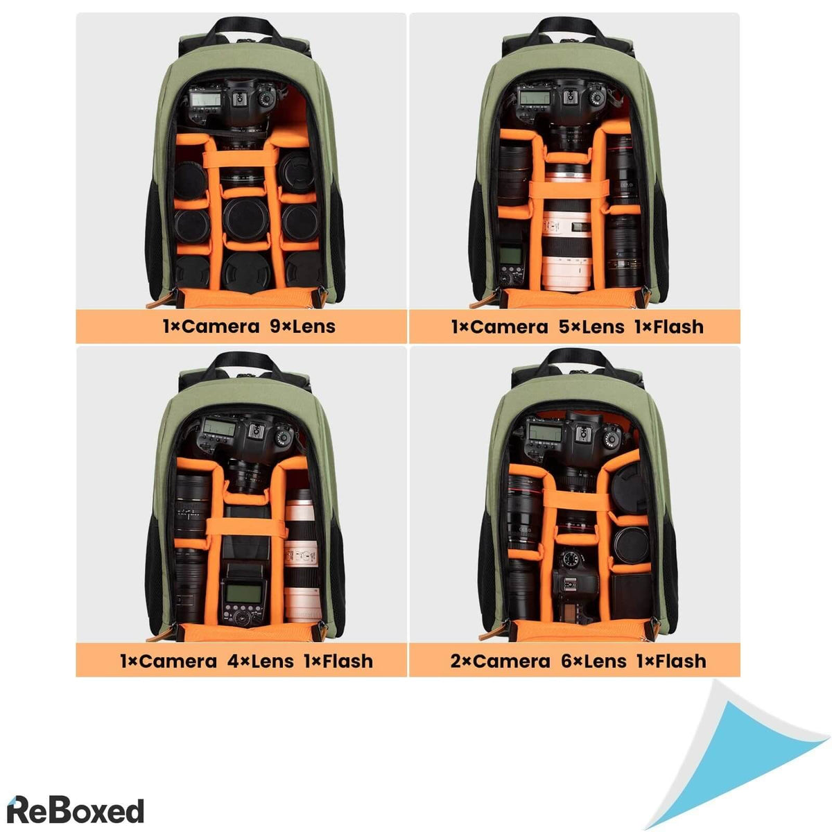 Tarion Rucsac pentru Camera Foto Rezistent la Apa 30x15x43cm Verde