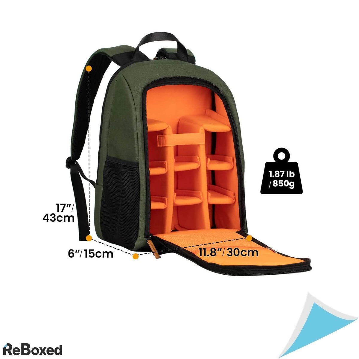 Tarion Rucsac pentru Camera Foto Rezistent la Apa 30x15x43cm Verde