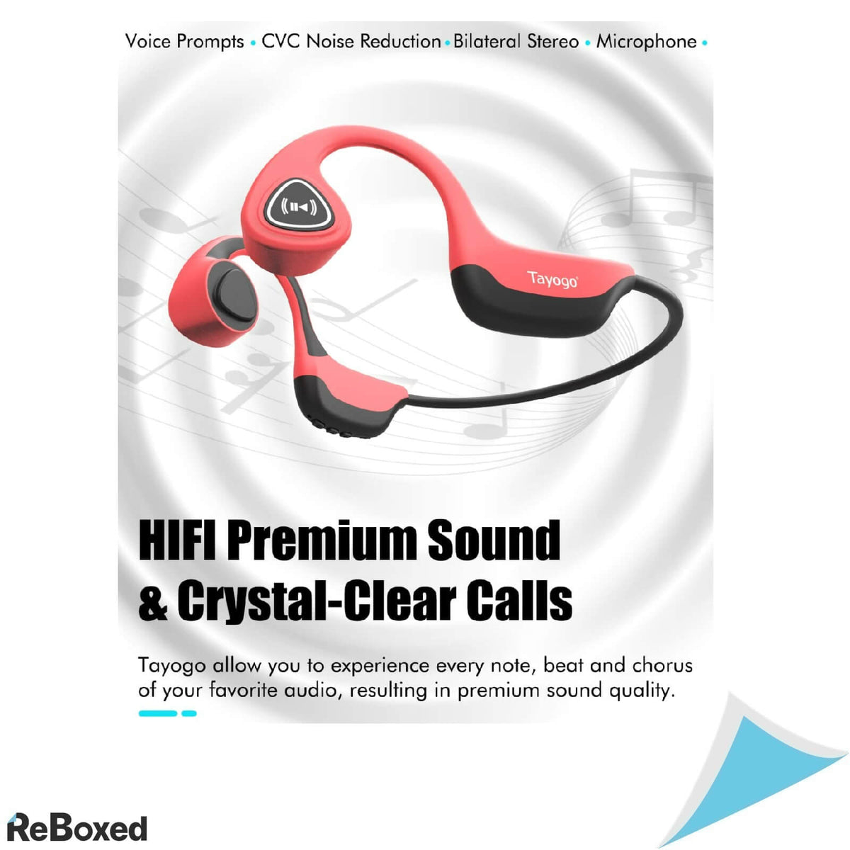 Tayogo Casti Conductie Osoasa Bluetooth 5.0 IP67 Rosu