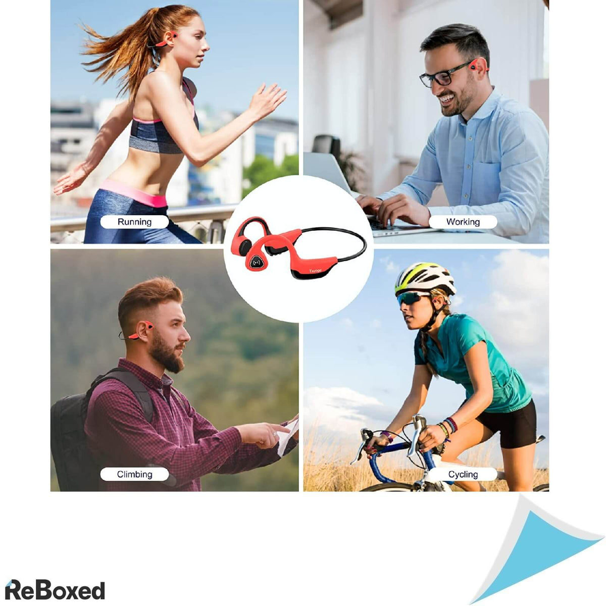 Tayogo Casti Conductie Osoasa Bluetooth 5.0 IP67 Rosu