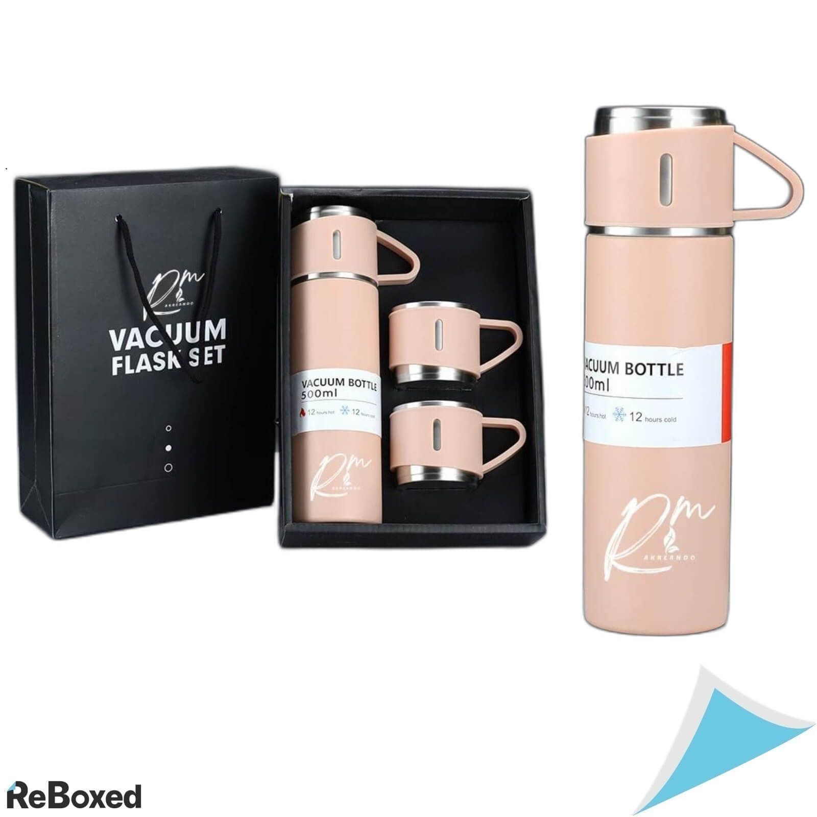 Arton Flask Vacuum Otel Termos set cu 2 Cani Acasa si Calatorii