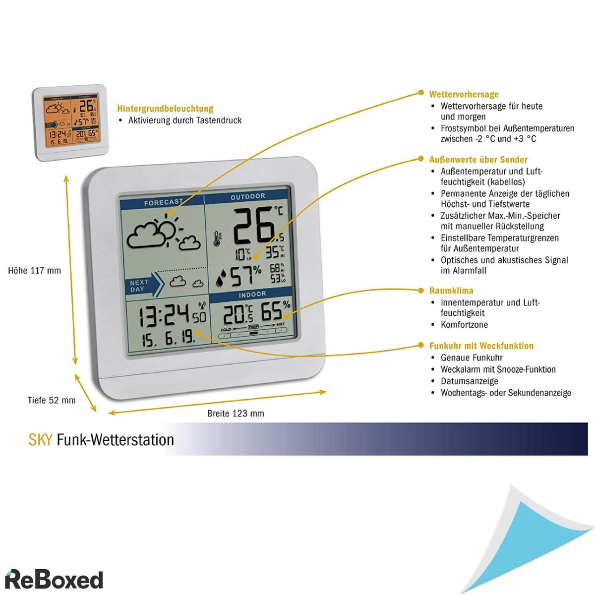 TFA Dostmann SKY 35.1152.02 Statie Meteo Digitala cu Senzor Exterior