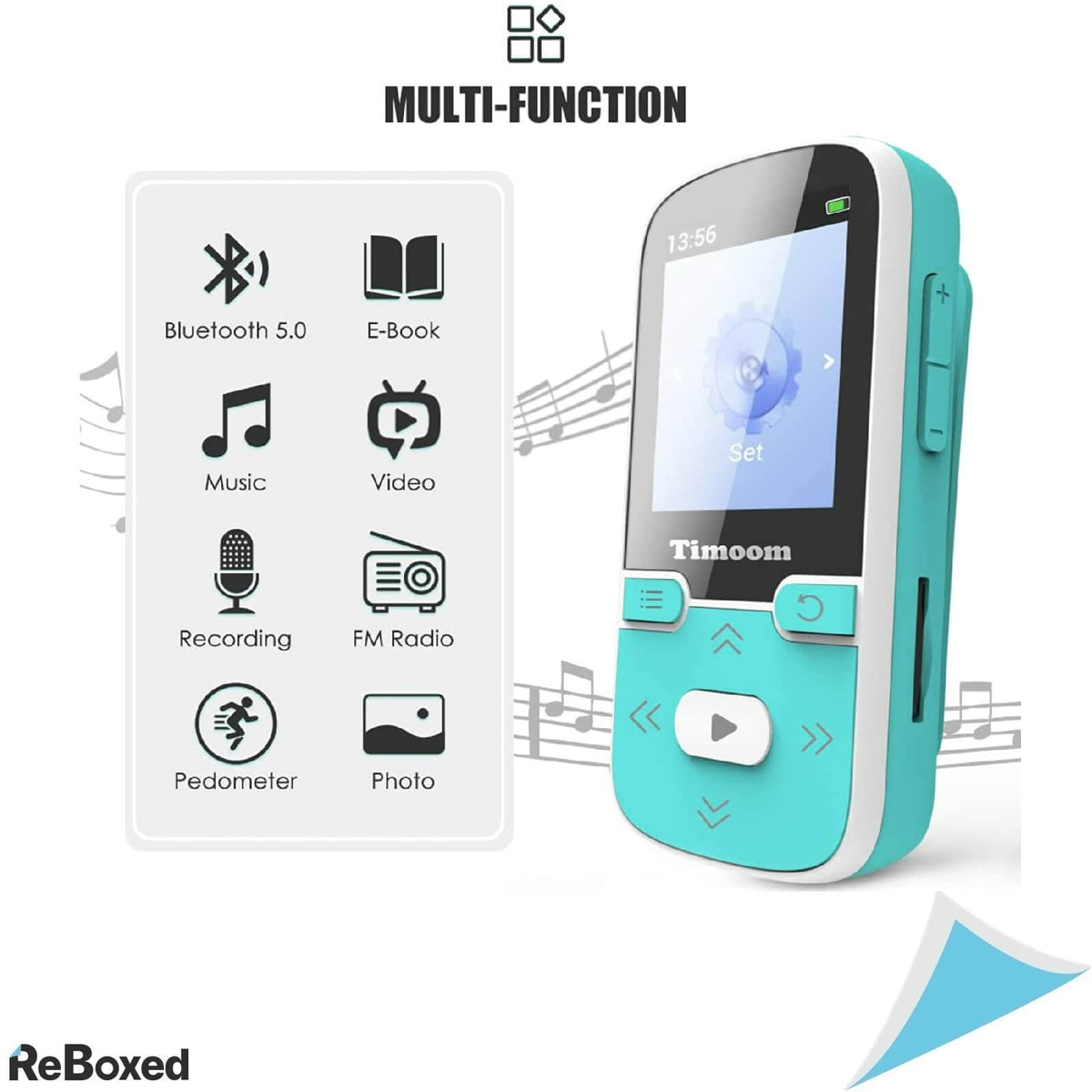 Timoom X57 Player Bluetooth HiFi MP3 MP4 32GB Pedometru