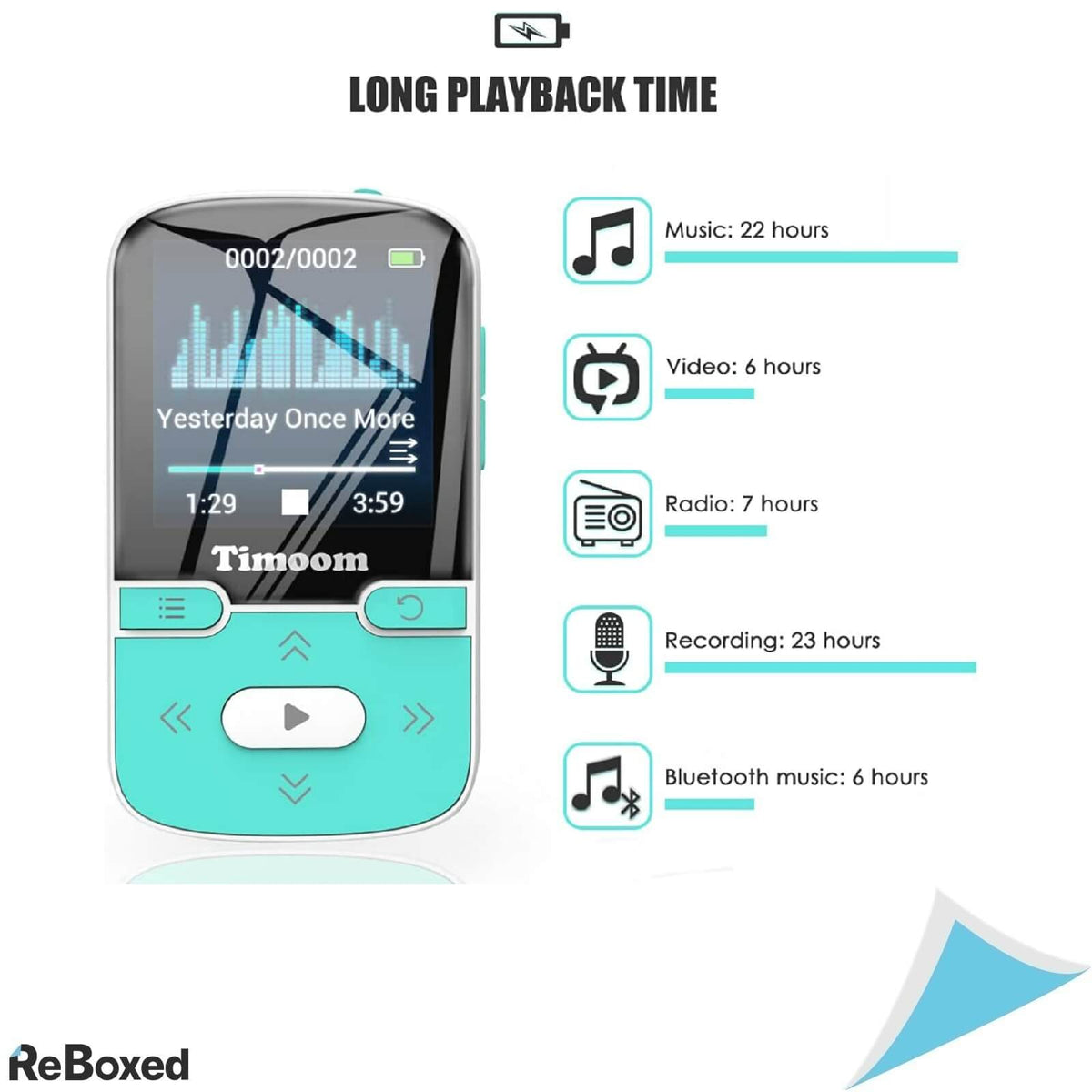 Timoom X57 Player Bluetooth HiFi MP3 MP4 32GB Pedometru