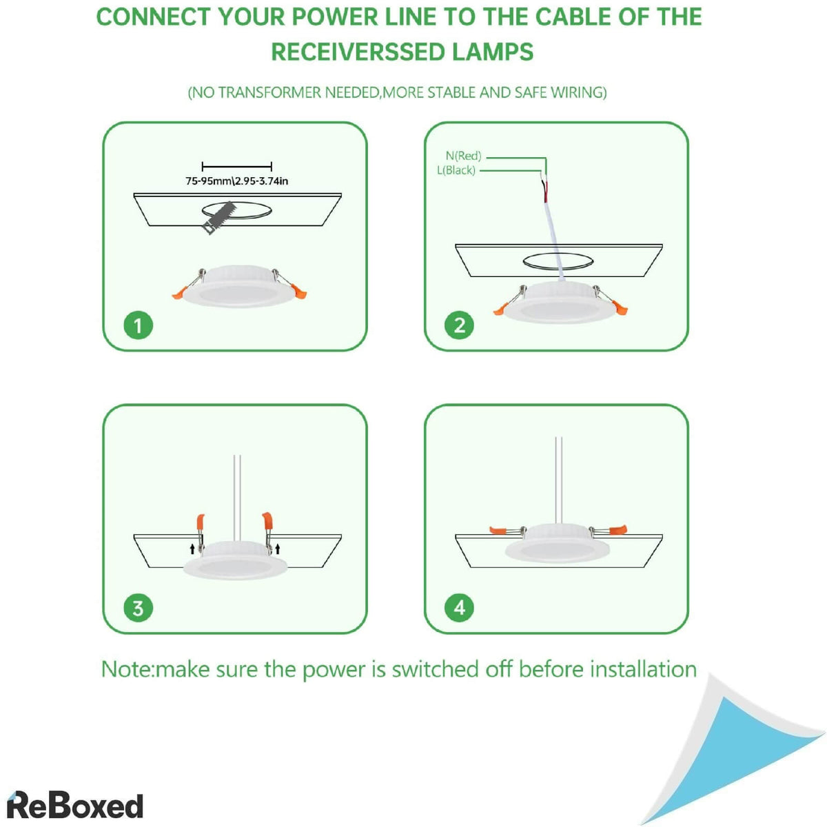TofiSR Set 24 Spoturi Incastrabile LED 5W 400lumeni 2700K UltraSlim