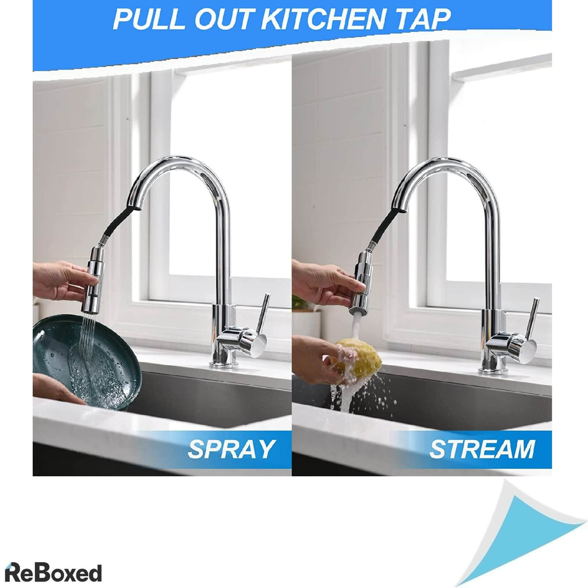 Tohlar Baterie de Bucatarie Inox Retractabila Rotativa 390mm