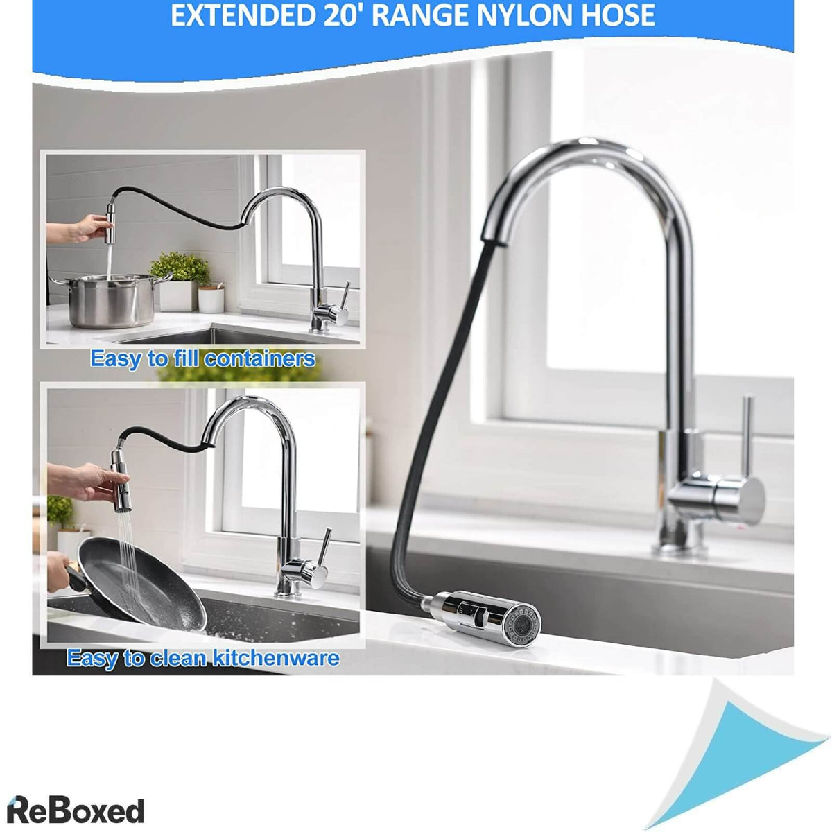 Tohlar Baterie de Bucatarie Inox Retractabila Rotativa 390mm