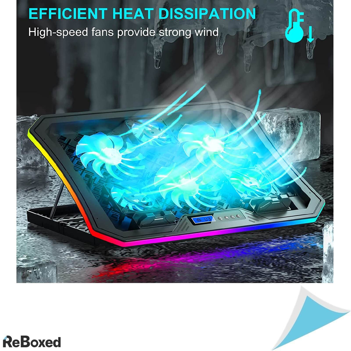 TopMate C12 Stand de Racire RGB Laptop 6 Ventilatoare LCD