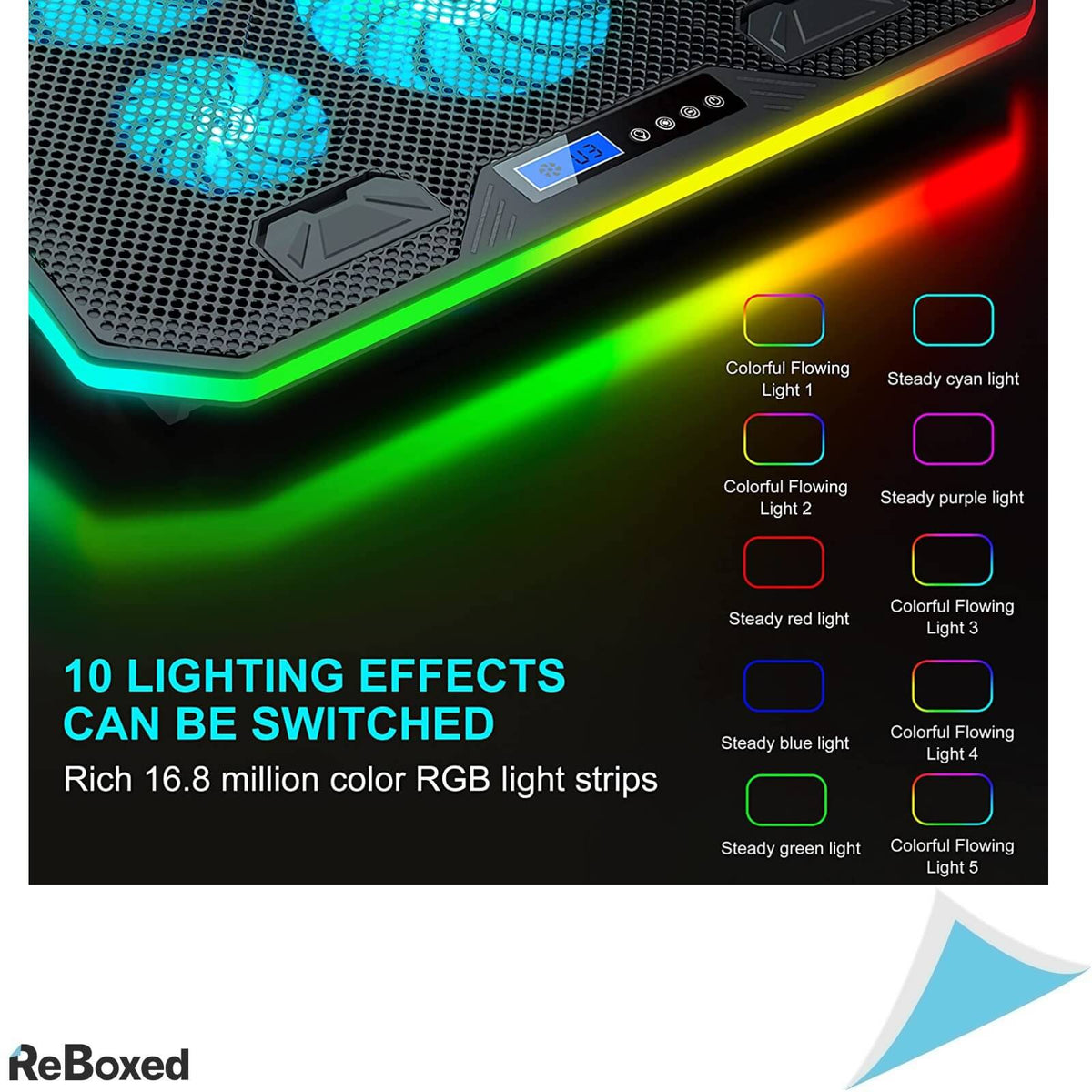 TopMate C12 Stand de Racire RGB Laptop 6 Ventilatoare LCD