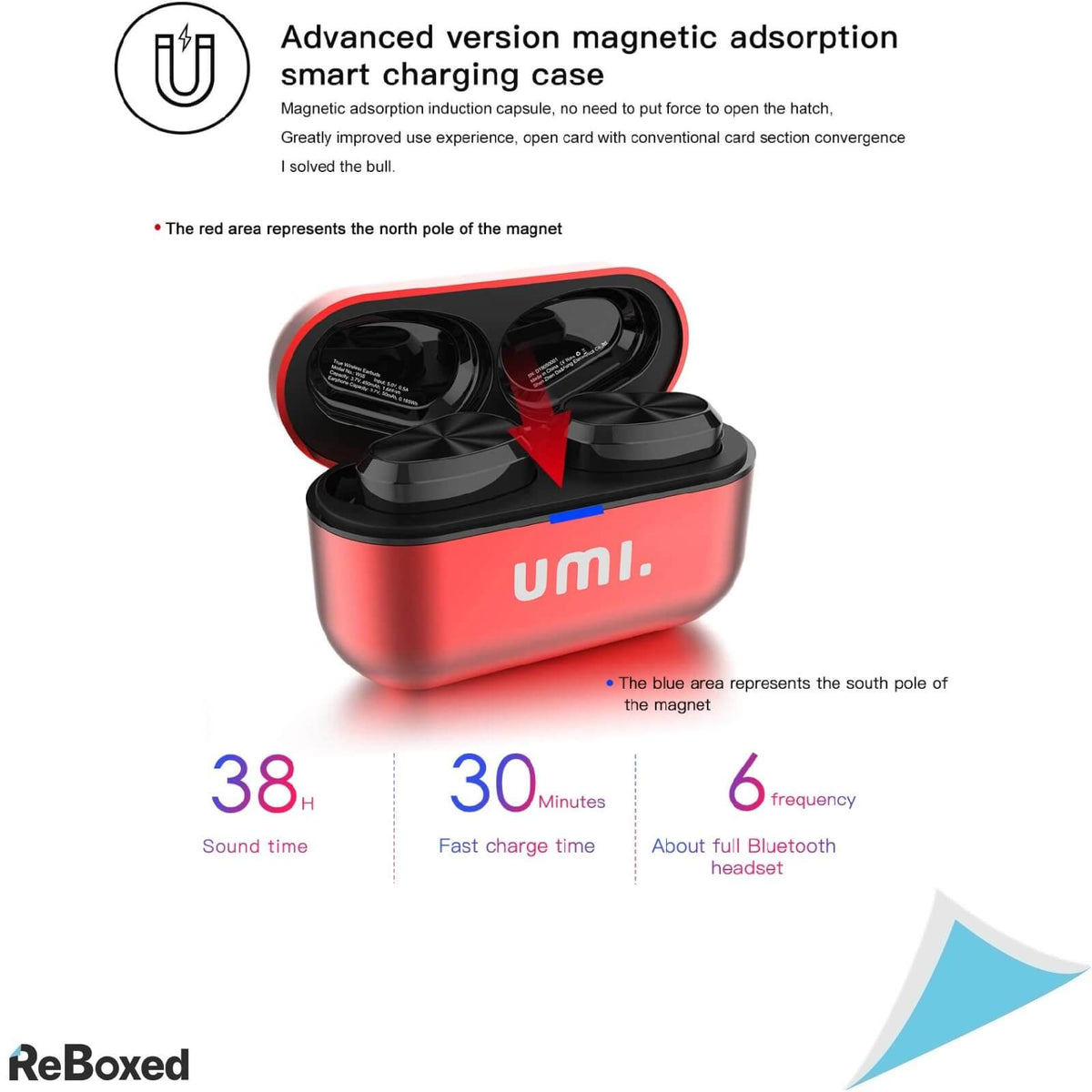 Umi W5s Rosu Casca Bluetooth 5.2 IPX7 cu Microfon