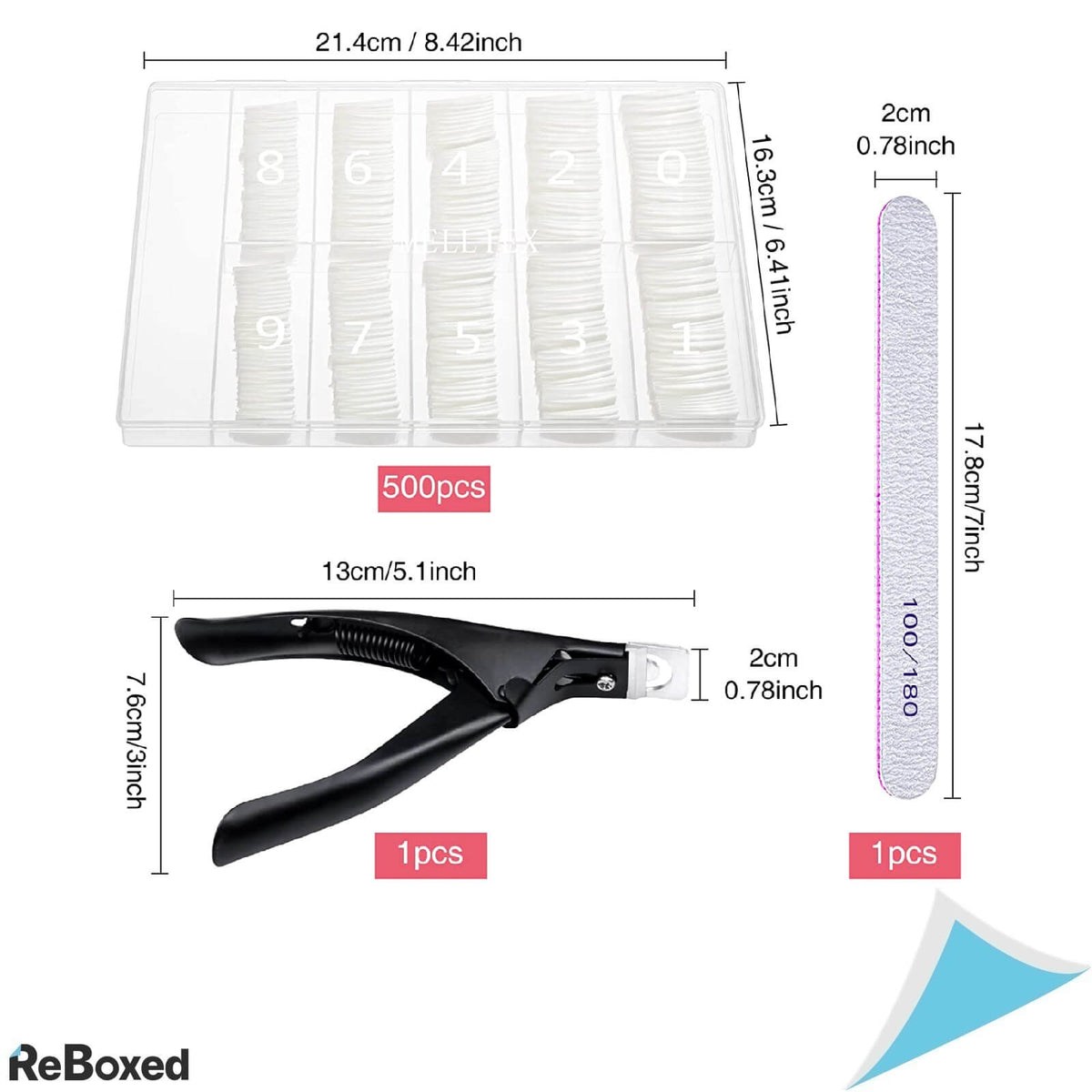 Tipsuri Unghii False Frantuzesti ptr Acoperire Acrilica 500 bucati