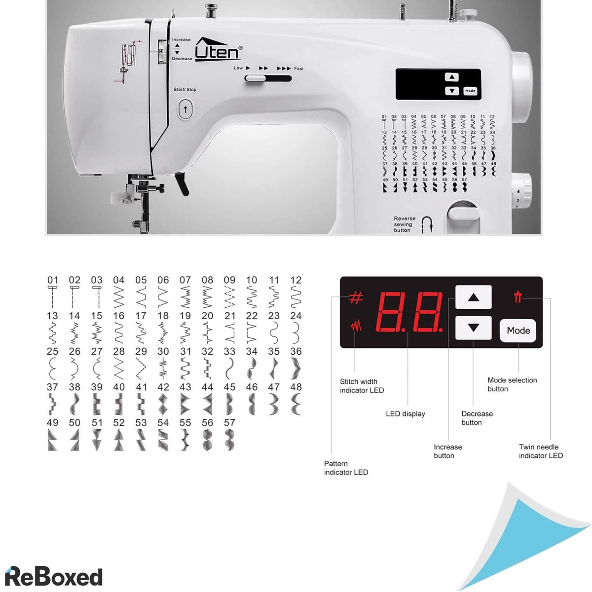 Uten 2200 Masina de Cusut Digitala cu functie de Matlasare