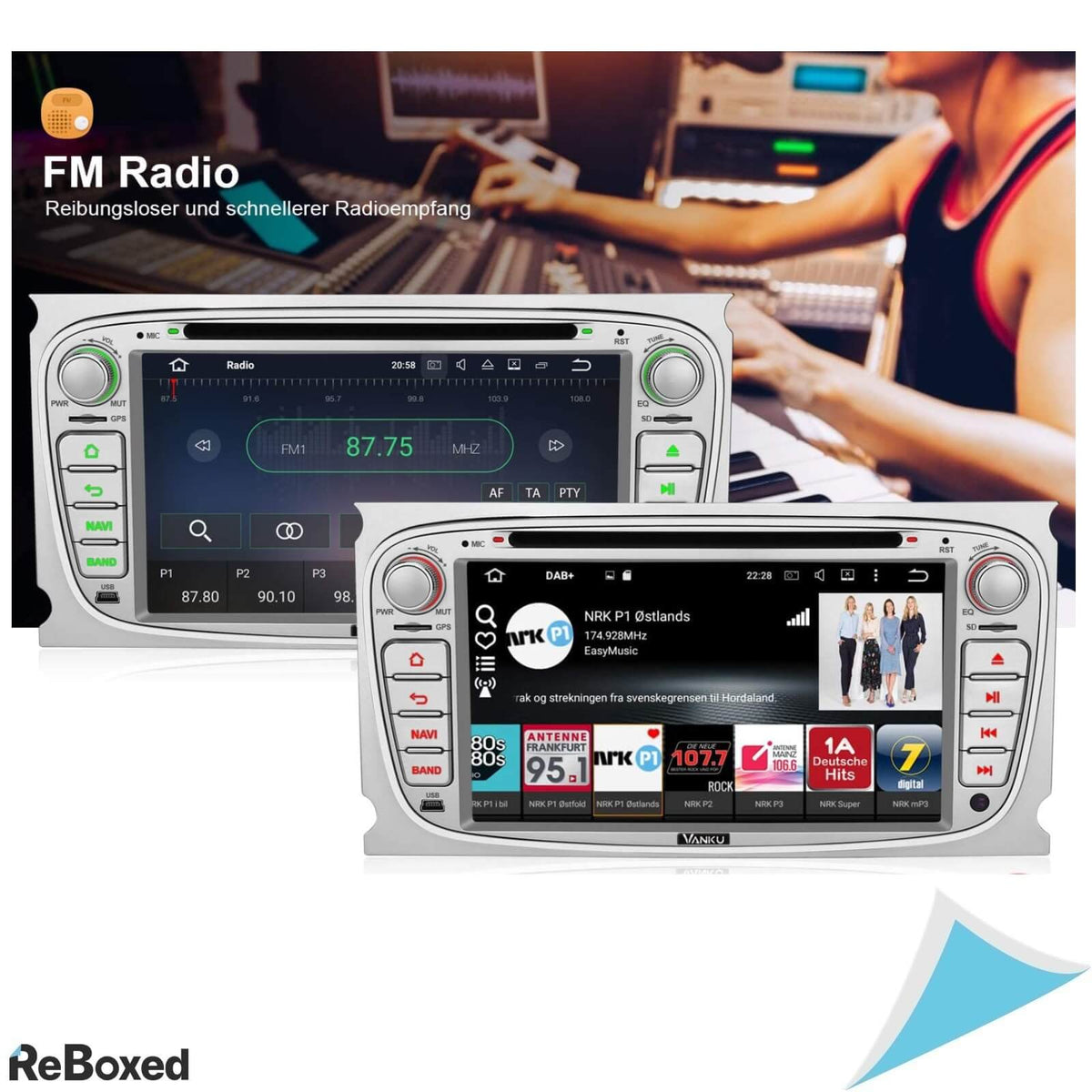 Vanku 7&quot; Android 10 Auto Radio Navigatie Ford Bluetooth WiFi