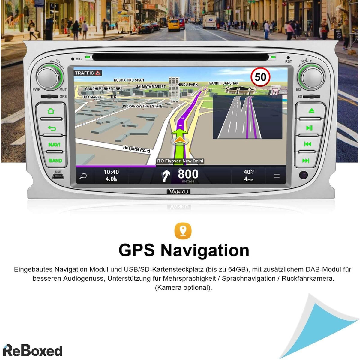 Vanku 7&quot; Android 10 Auto Radio Navigatie Ford Bluetooth WiFi