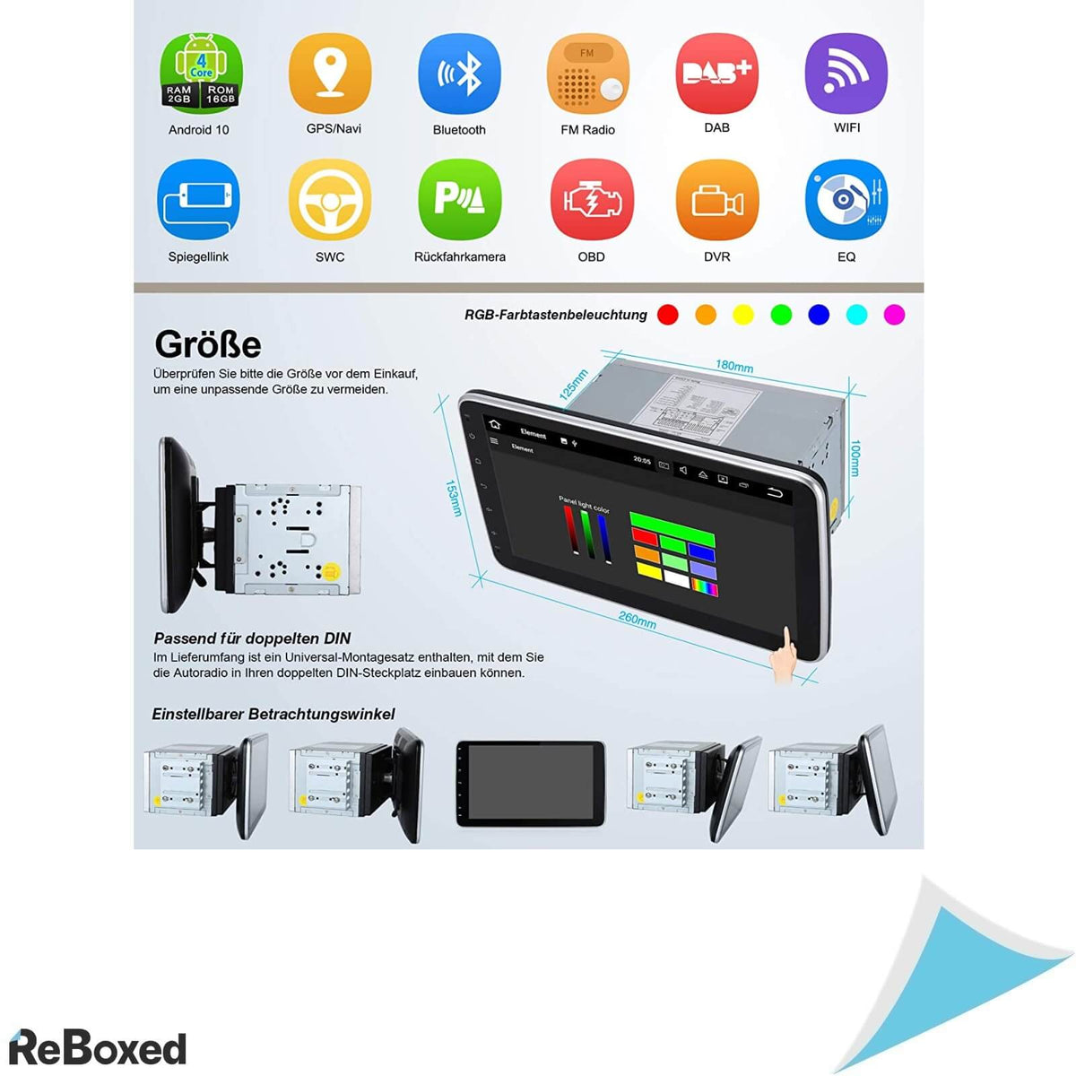 Vanku 10&quot; Android 10 Auto Radio Navigatie 32GB Bluetooth WiFi