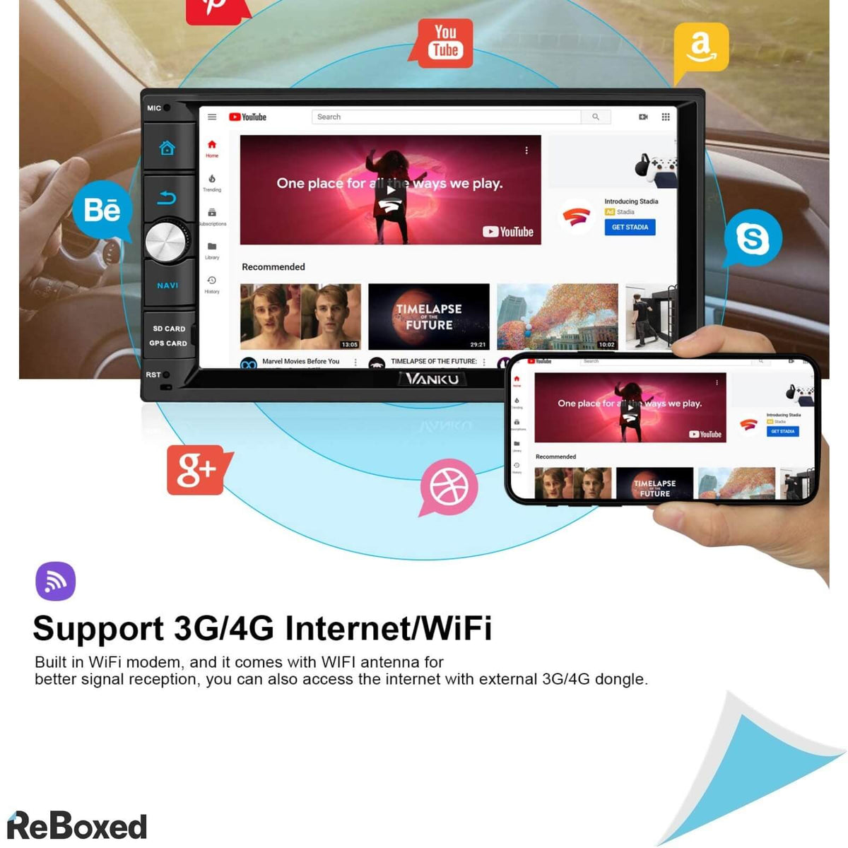 Vanku 7&quot; Android 10 Auto Radio Navigatie 64GB Bluetooth WiFi