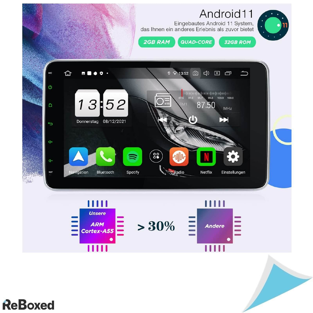 Vanku 10&quot; Android 11 Auto Radio Navigatie 32GB Bluetooth WiFi