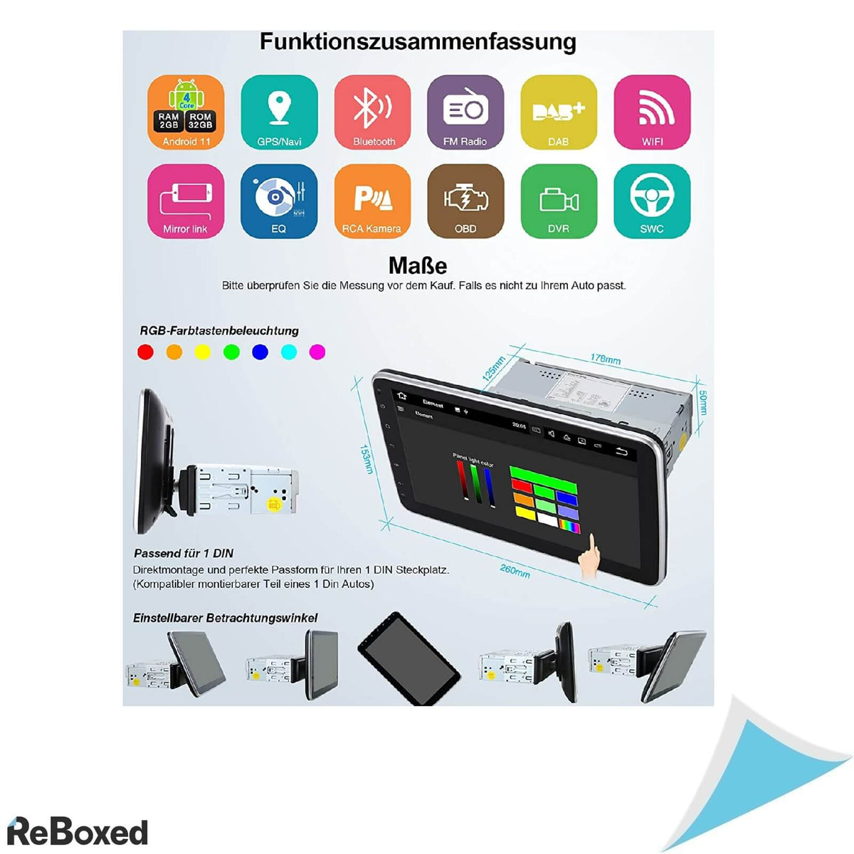 Vanku 10&quot; Android 11 Auto Radio Navigatie 32GB Bluetooth WiFi