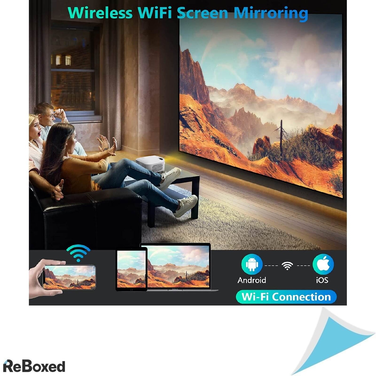 Veemi 5G Videoproiector 1080p WiFi Bluetooth HiFi 3W Cinema