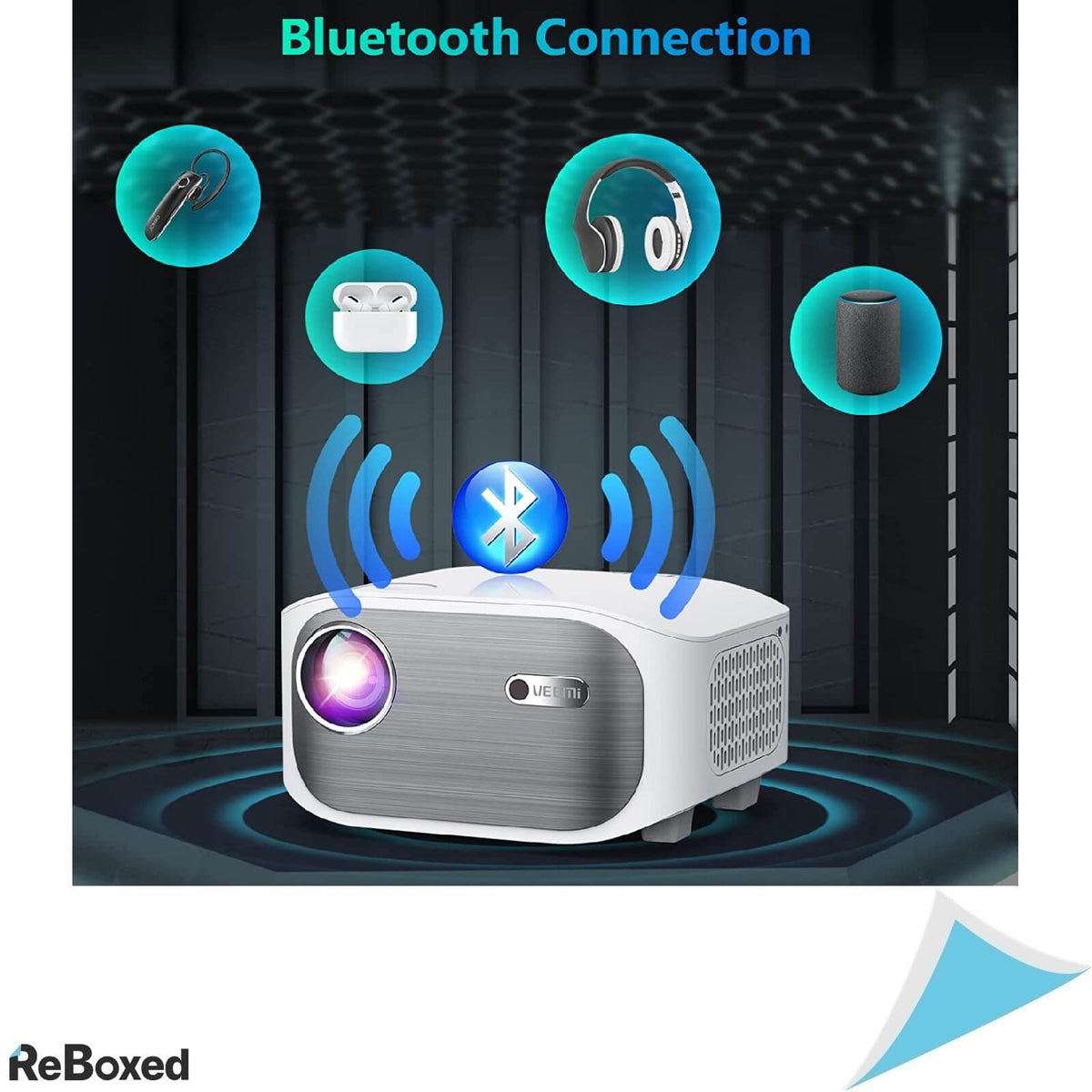 Veemi 5G Videoproiector 1080p WiFi Bluetooth HiFi 3W Cinema