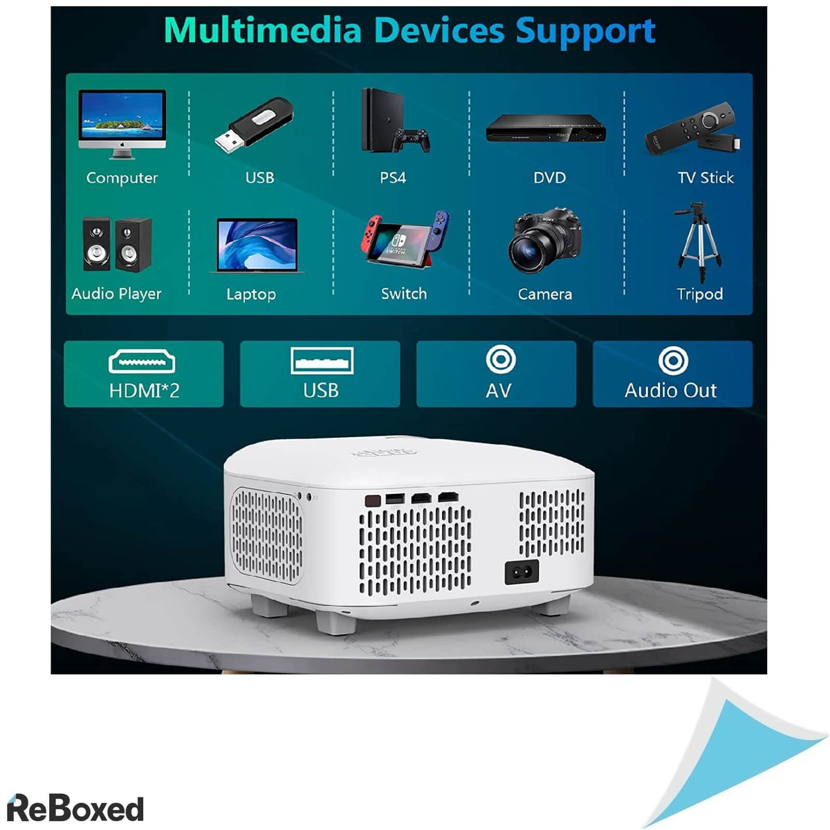 Veemi 5G Videoproiector 1080p WiFi Bluetooth HiFi 3W Cinema