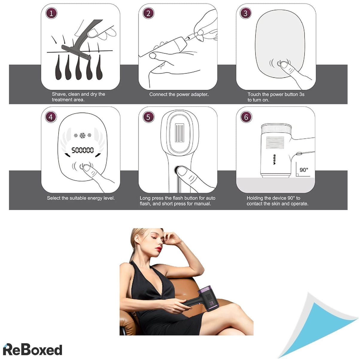 Veme V701 PRO Saphire Epilator IPL Fata Axila Corp Bikini