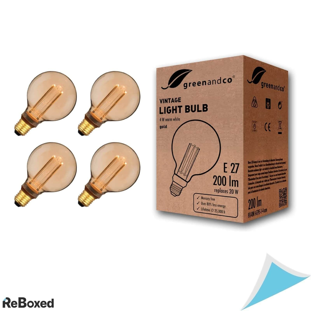 Set 4 bucati Vintage Design Bec LED E27 G95 200lm 1800K