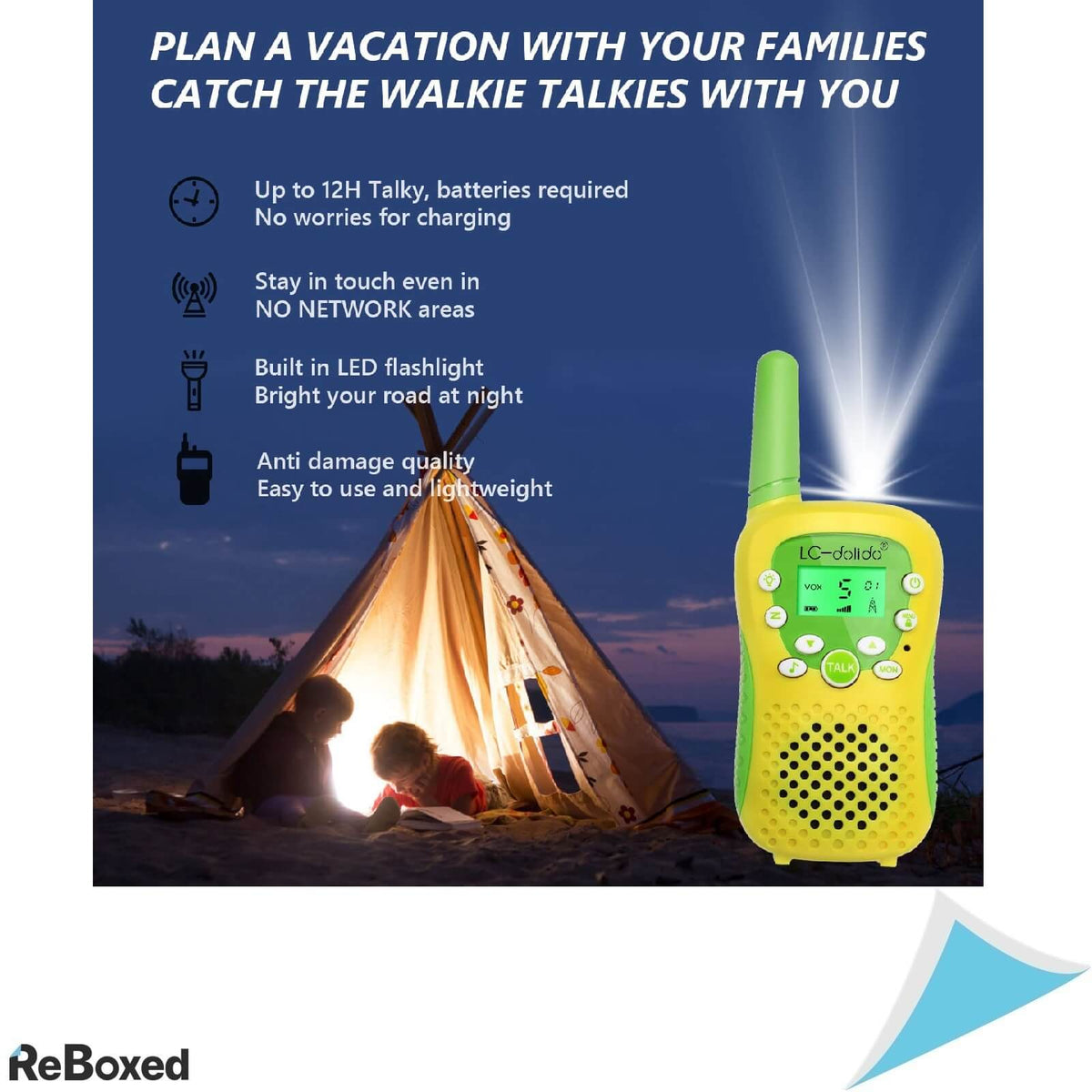 Set de 3 x Walkie-Talkie pentru Copii Lanterna Ecran Iluminat 3Km