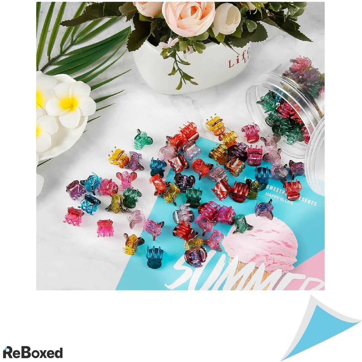 Agrafe pentru Par Mici tip Cleme Colorate Set de 100 bucati