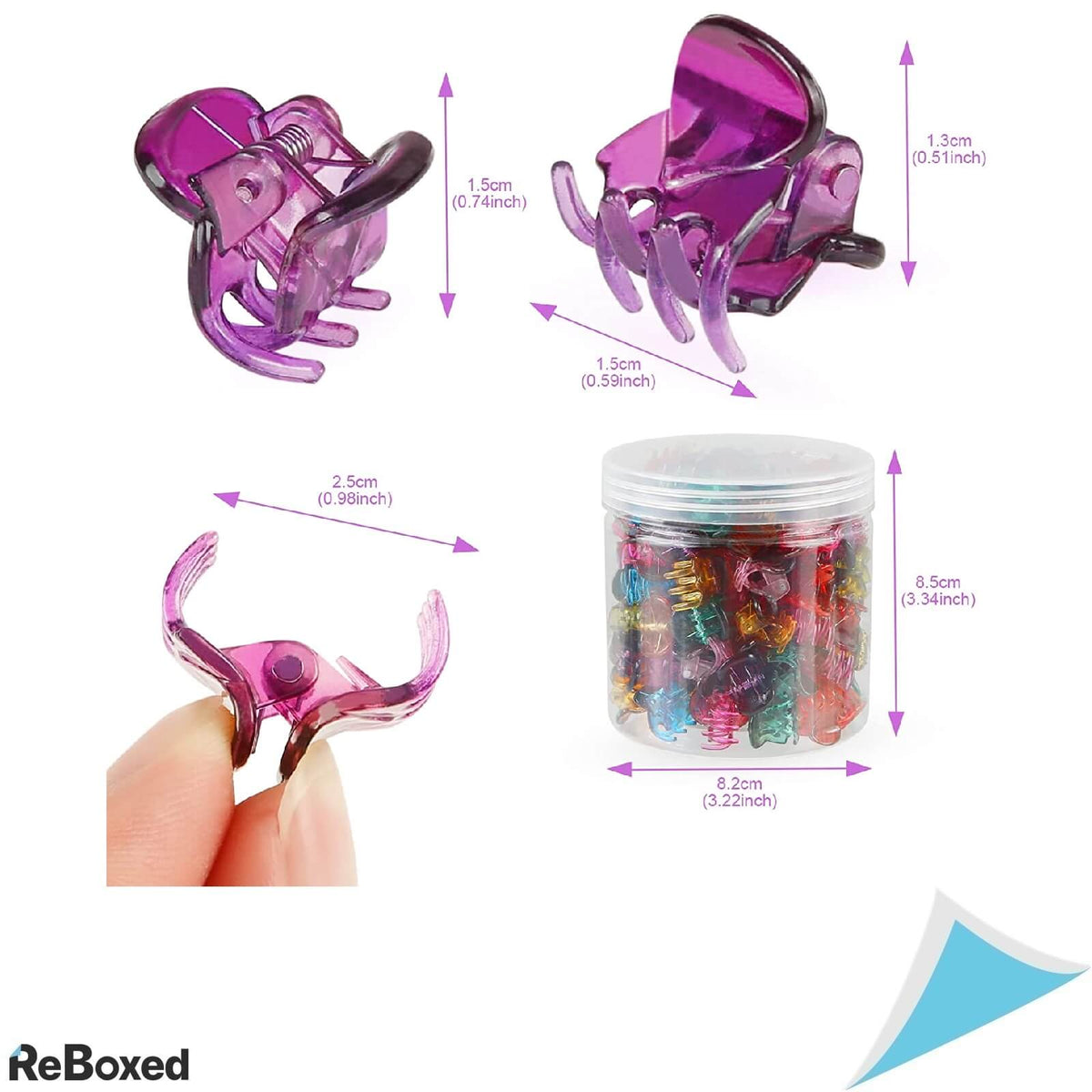 Agrafe pentru Par Mici tip Cleme Colorate Set de 100 bucati