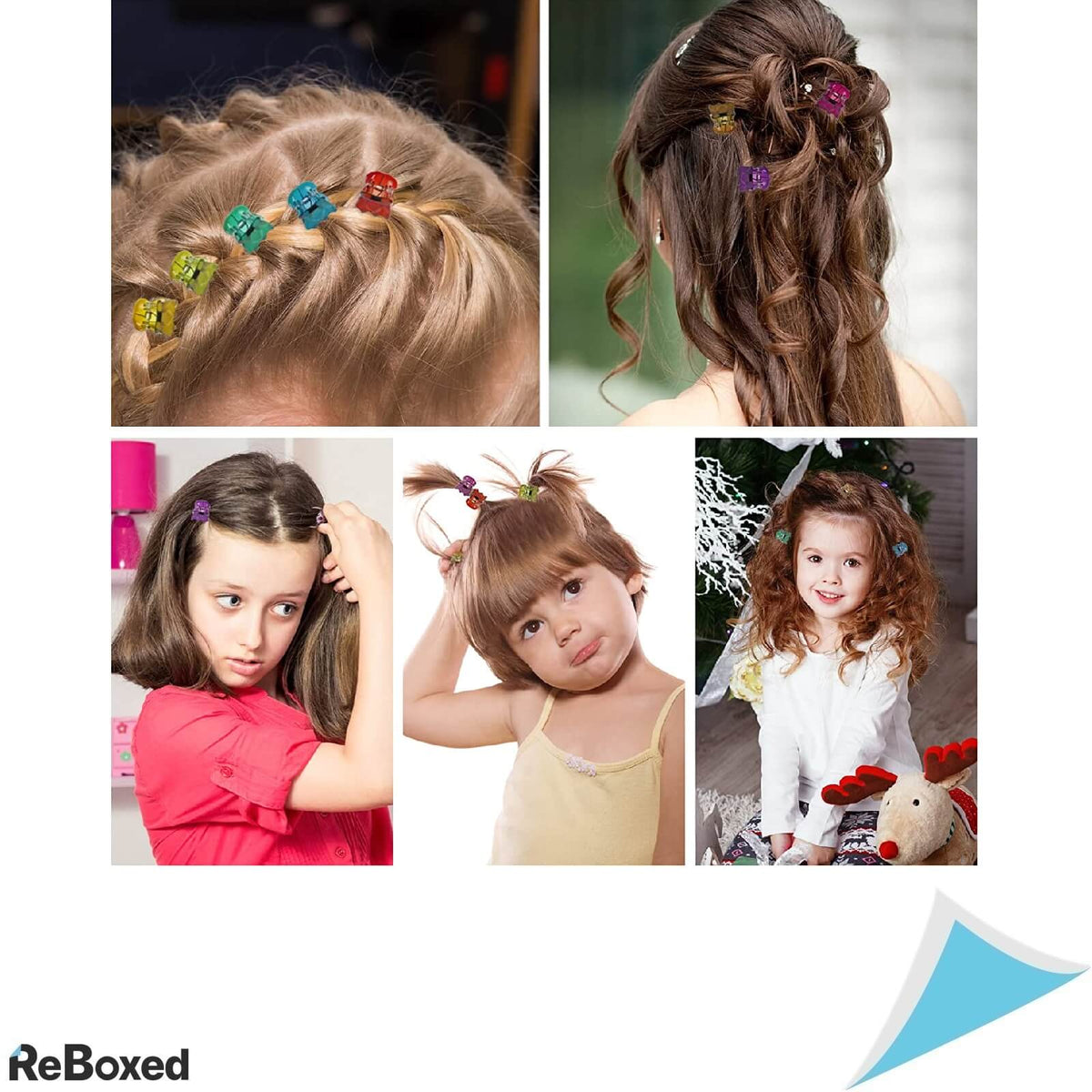 Agrafe pentru Par Mici tip Cleme Colorate Set de 100 bucati