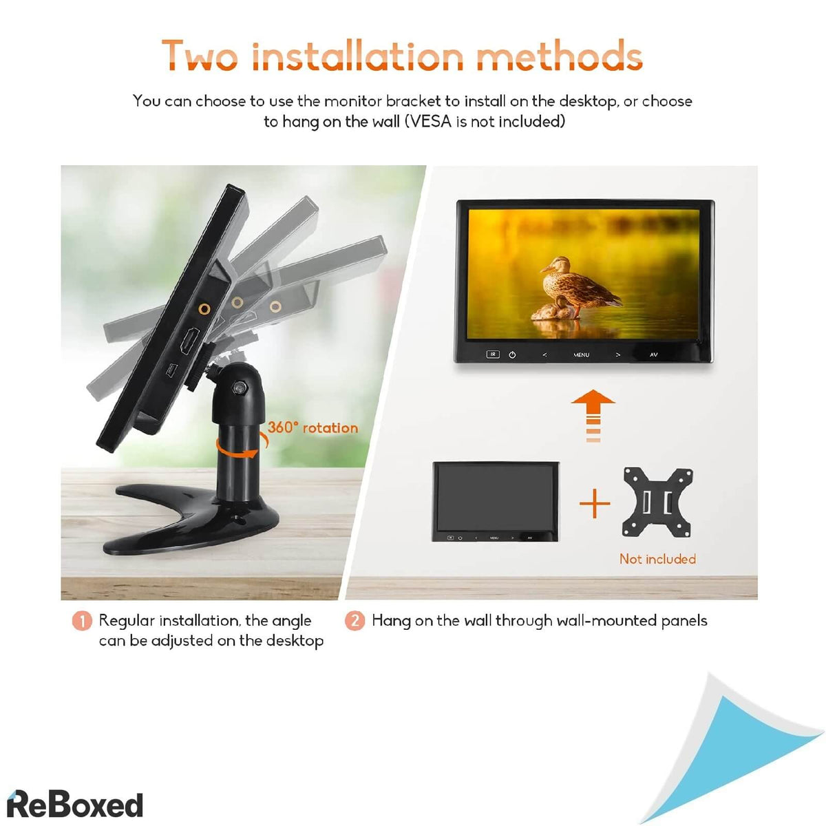 WHOLEV Monitor HDMI de 9 inch 1024x600 RaspberryPi HDMI