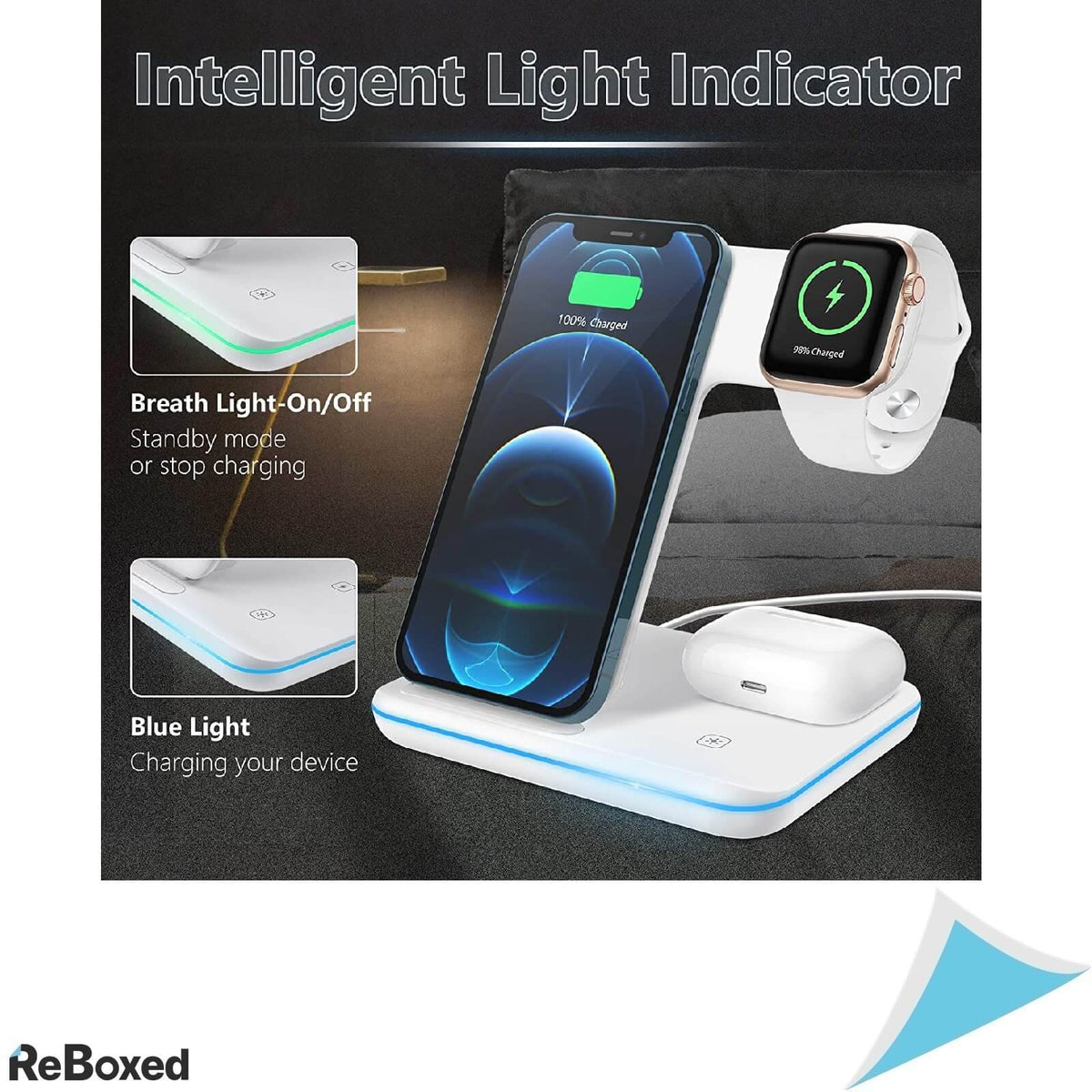 Incarcator Fast Wireless 15w 3in1 Apple iPhone 13 Android