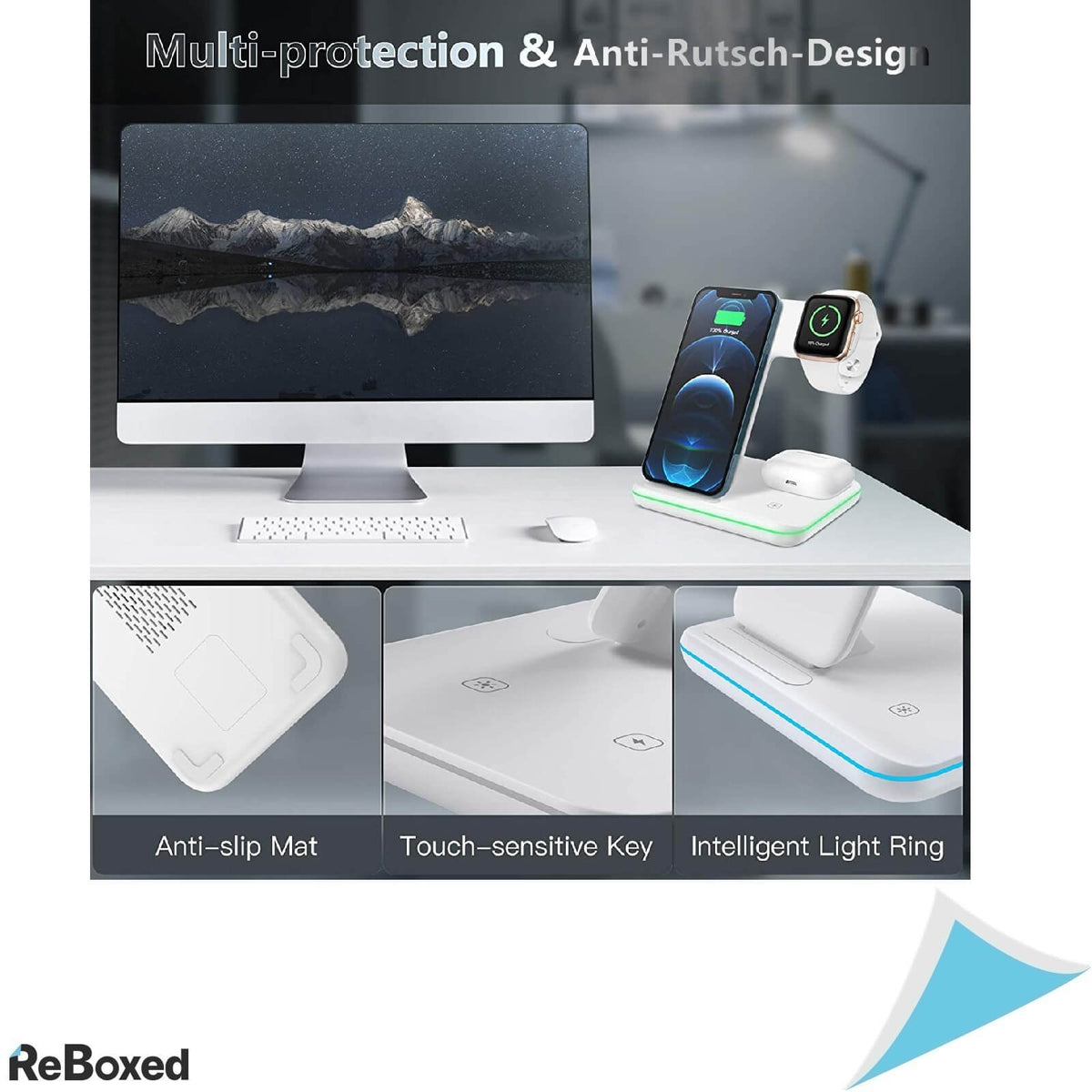 Incarcator Fast Wireless 15w 3in1 Apple iPhone 13 Android