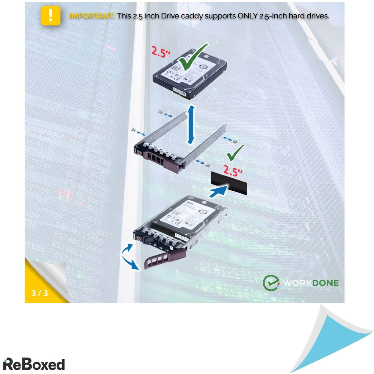 WorkDone Pachet de 10 Drive Caddy 2.5&quot; pentru Servere Dell