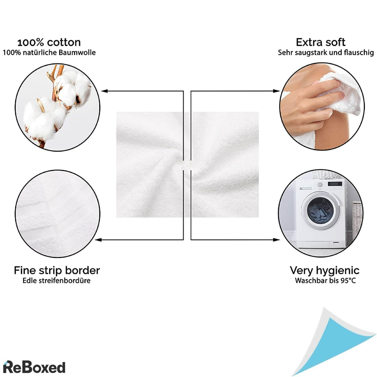 Zollner Set 10 Prosoape Bumbac 450g/mp 100x50cm Oeko-Tex